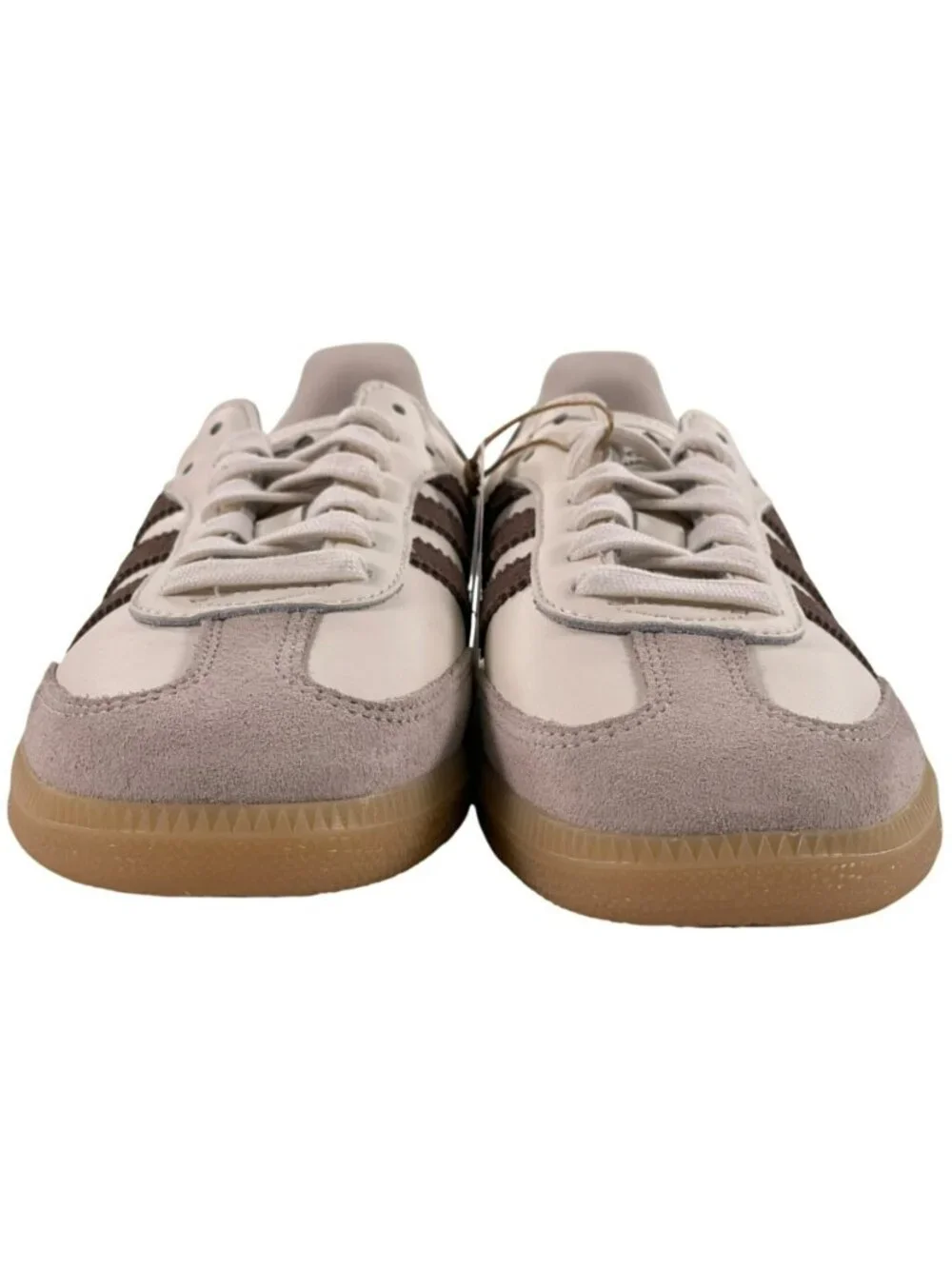 Adidas Samba OG J Shoes White & Brown Athletic Suede Gum Sole Kids Size 5.5 NEW